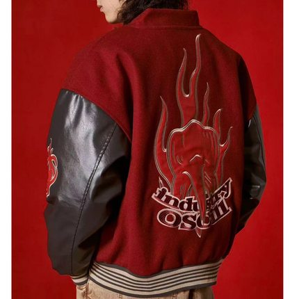 T06-121209-OSC火焰贴布刺绣印花时尚棒球夹克外套