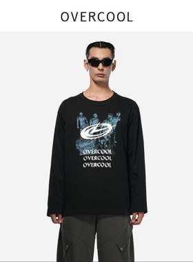 OVERCOOL 宽松街头潮流美式休闲打底衫长袖T恤LTE101