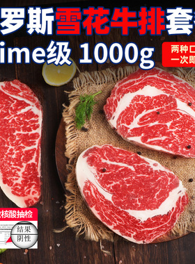 西捷进口Prime谷饲雪花牛排套餐原切西冷眼肉牛扒生鲜牛肉非腌制