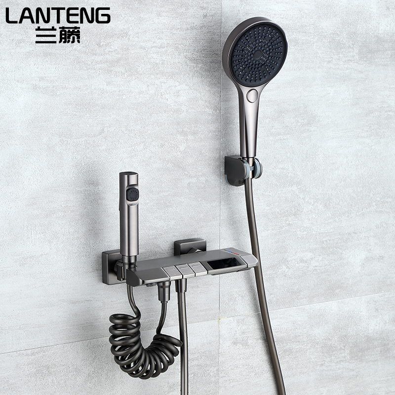 兰藤置物淋浴花洒温度显示