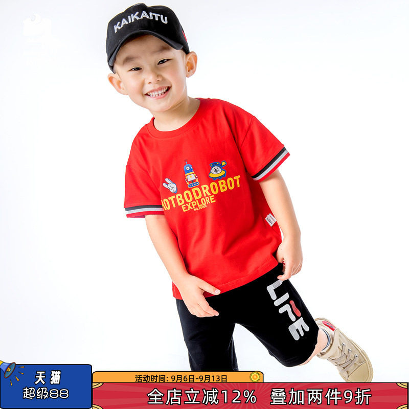 波波龙新款卡通套头时尚男童短袖图片