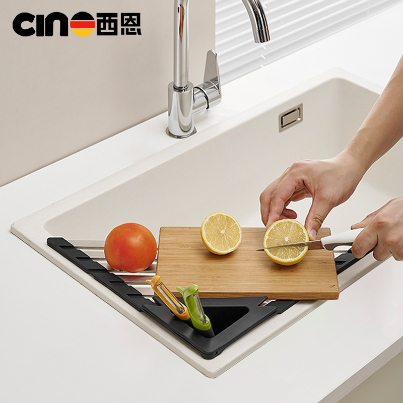 厨房水槽三角沥水架可折叠滤水架