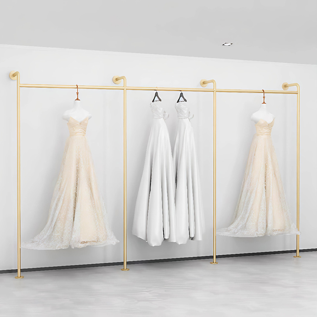 婚纱店壁挂式高档礼服秀禾展示架