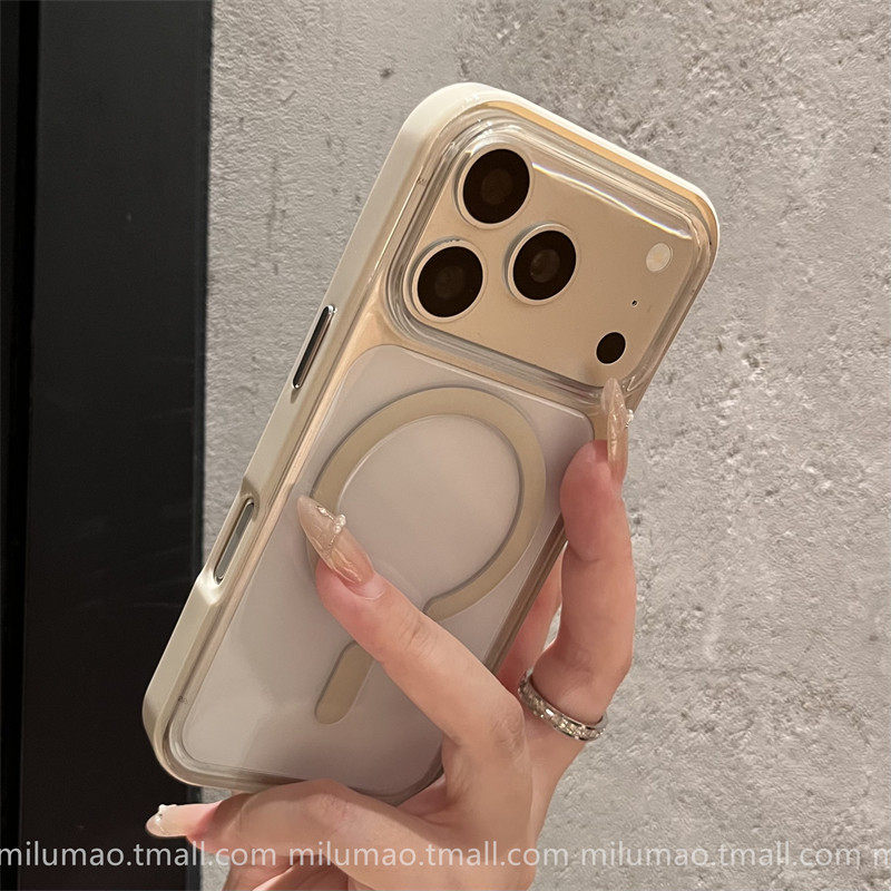 适用苹果17ProMax手机壳新款iPhone17Pro全包防摔创意高级感16硅胶磁吸简约透明ins风小众肤感网红15情侣女