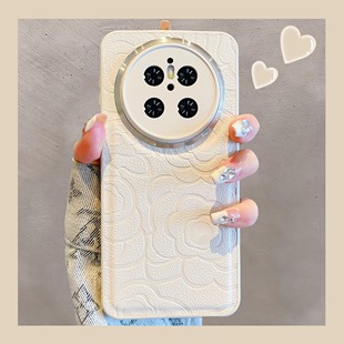 适用华为mate80pro手机壳新款 保护套proMax全包防摔金属镜框60轻奢高级感Pro小众情侣女 mate70Air山茶花女款