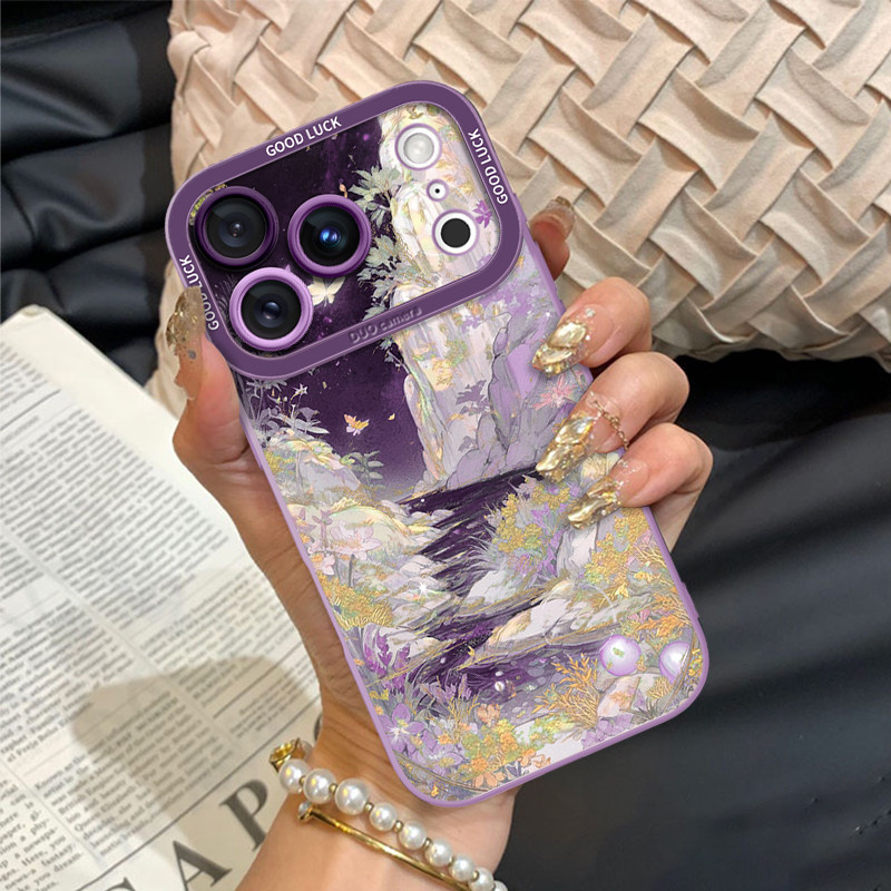 适用苹果17promax手机壳新款iPhone17pro紫渊幻溪液态硅胶保护套Air镜头全包防摔创意高级感17卡通可爱情侣女