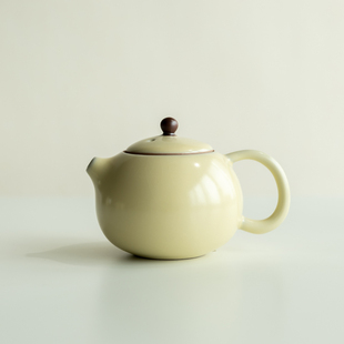 复古小号西施壶 黄汝开片手工陶瓷茶壶家用功夫泡茶器中式