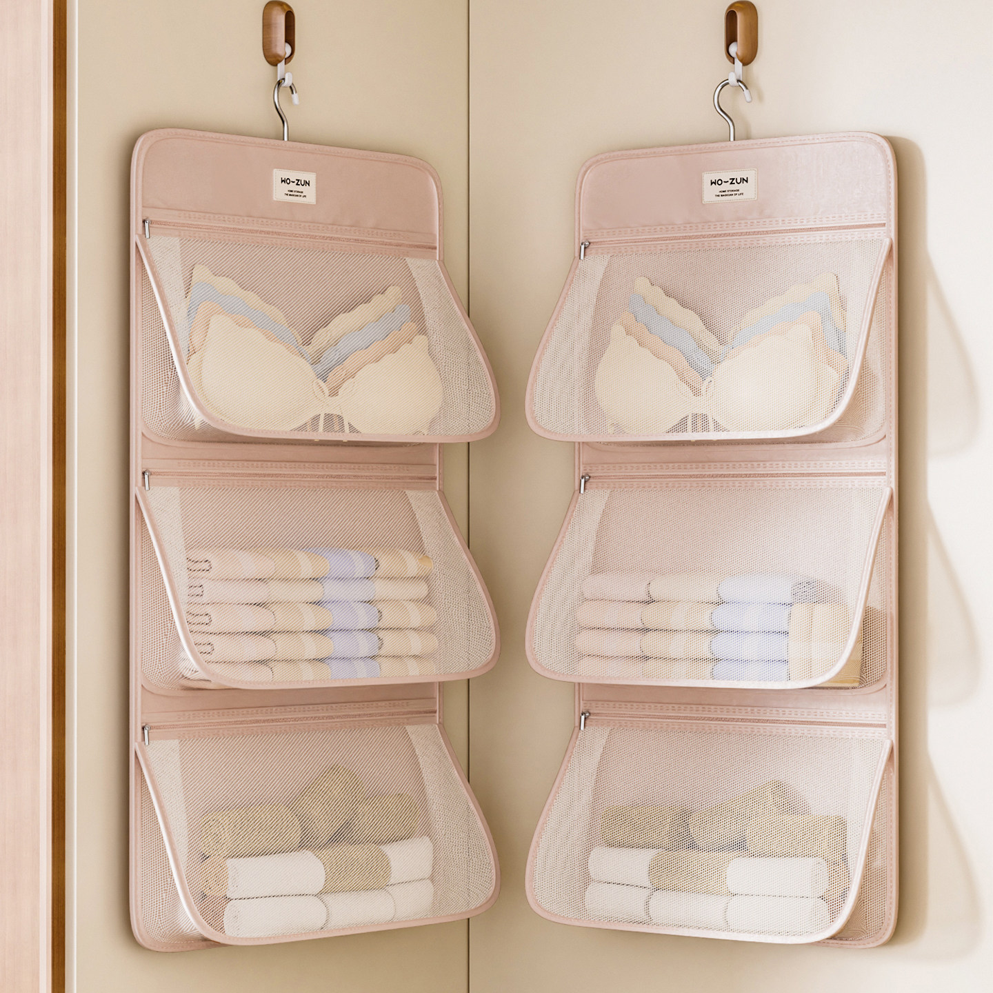 内衣收纳袋挂式内裤收纳神器挂袋装袜子收纳网兜宿舍衣柜丝袜壁挂