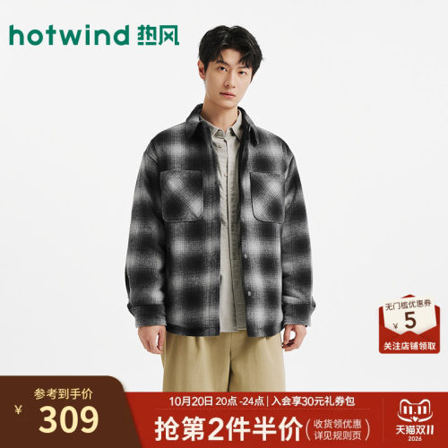 2026年冬季新款男士格纹厚夹克