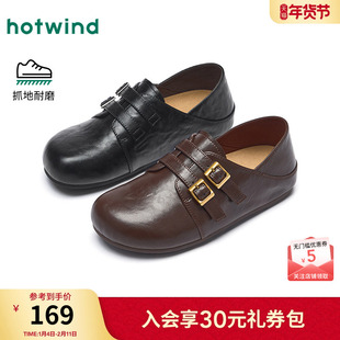 热风黑色小皮鞋女款2026年春季新款百搭两穿勃肯鞋休闲包头拖鞋子