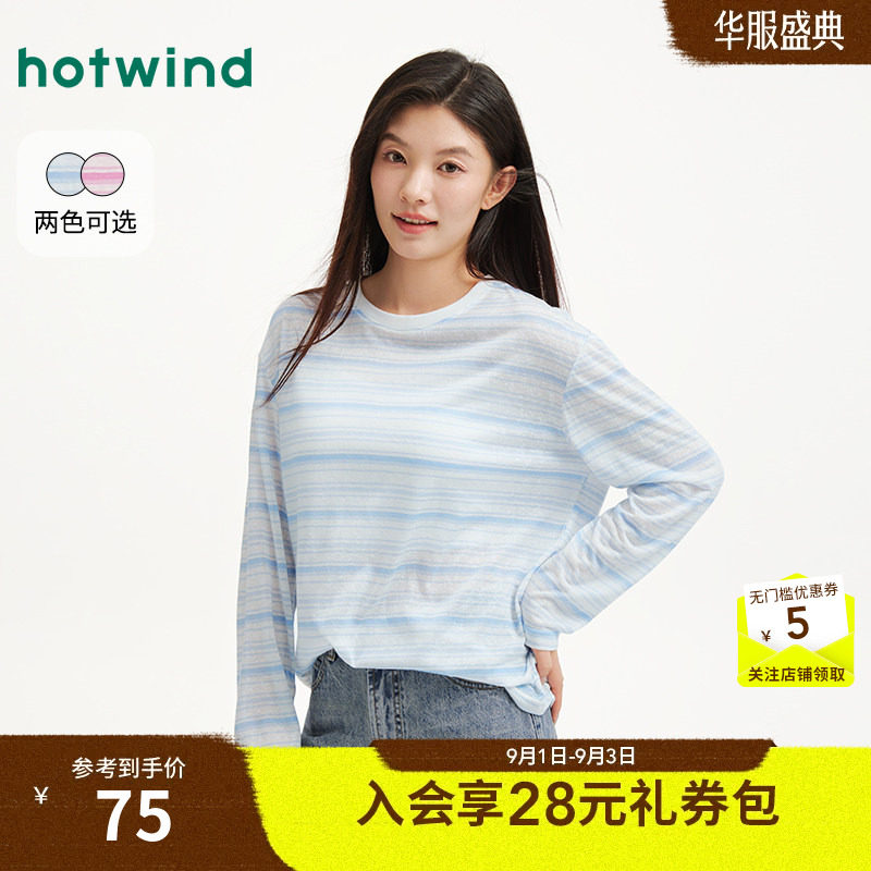 2026年春季新款女士条纹长袖T图片