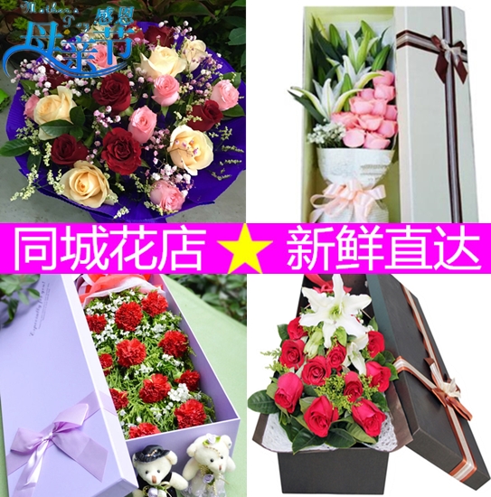 母亲节妈妈长辈生日康乃馨百合花束沧州黄骅河间市同城鲜花速递