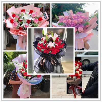 520情人母亲节网红款粉玫瑰重庆市万盛双桥区同城速递鲜花束配送