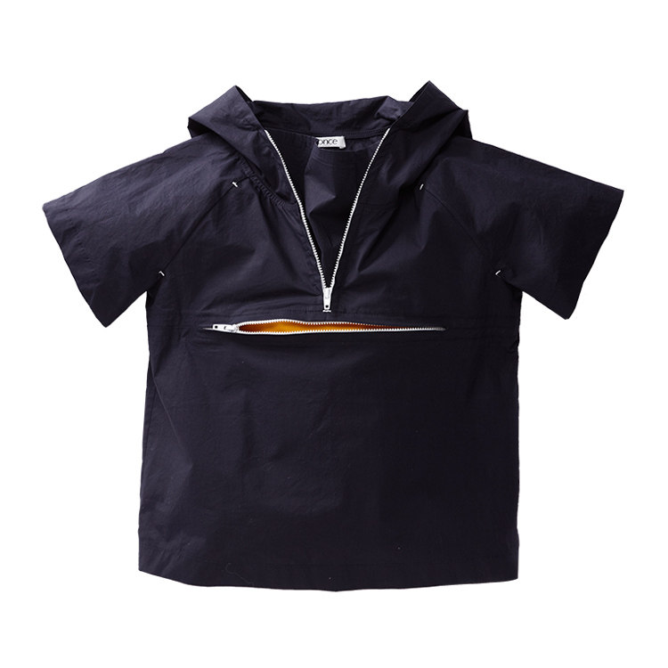 once深蓝口袋帽衫Hooded-Pocket-Top