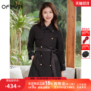 棉服时尚 Ofiman2024秋冬新款 厚款 中长款 减龄收腰棉衣 修身