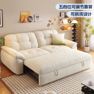 可拆洗沙发床小户型客厅折叠两用云朵沙发单人简约现代公寓