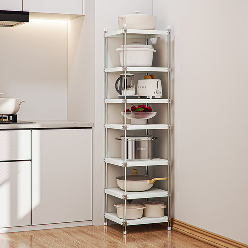 特勤不锈钢墙角锅具架可调节分层