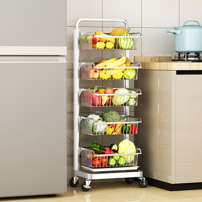 厨房蔬菜置物架落地m多层不锈钢家用加厚多功能放菜架子水果收纳