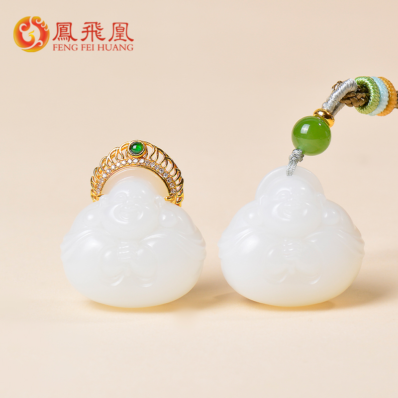 羊脂白玉佛公吊坠女款