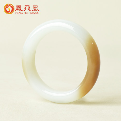 凤飞凰和田玉糖白玉手镯
