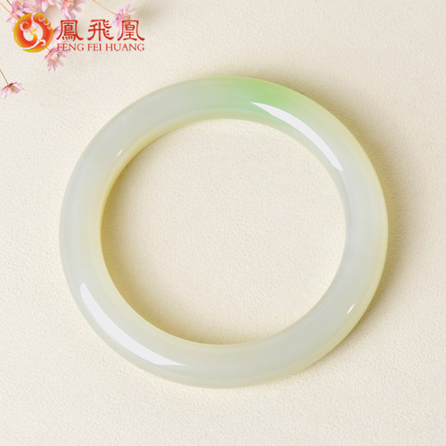 凤飞凰58.5mm翠青玉手镯收藏
