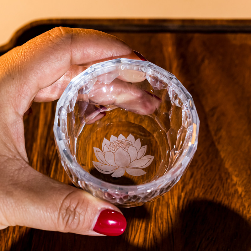 高档水晶玻璃莲花杯创意耐热茶杯主人杯50ml白酒杯品茗杯供佛堂杯,餐饮具,玻璃杯,淘宝优惠券,粉丝福利购,淘宝优惠卷