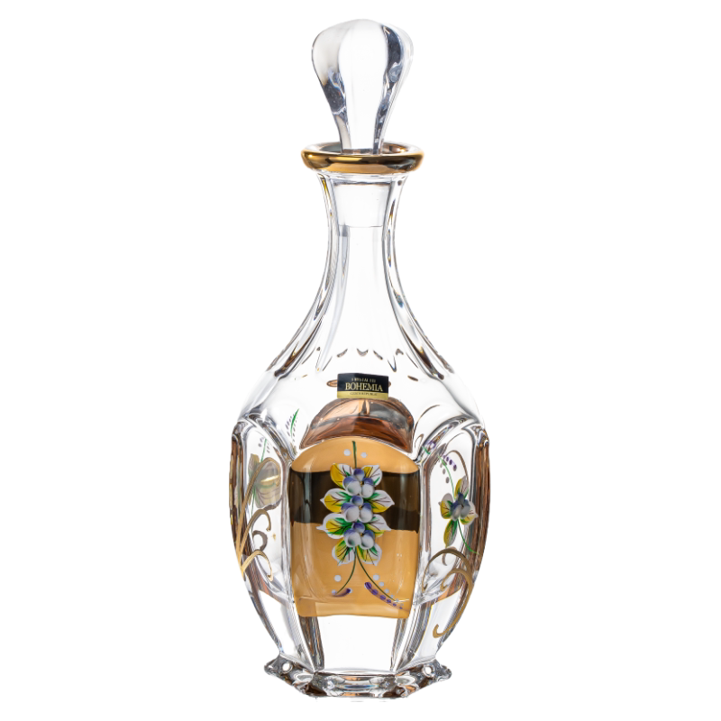 捷克进口BOHEMIA水晶玻璃珐琅描金红酒杯欧式甜酒高脚杯礼品酒具