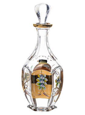 捷克进口BOHEMIA水晶玻璃珐琅描金红酒杯欧式甜酒高脚杯礼品酒具
