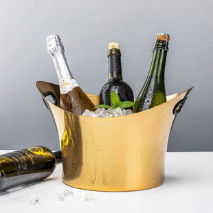 家用轻奢红酒香槟冰酒桶酒吧酒会KV冰M酒盆不锈钢大号沙律盆