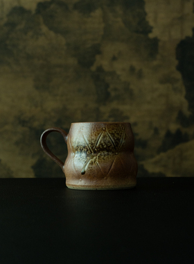 【万能马克杯】柴烧手作陶艺景德镇茶杯咖啡杯自然落釉260ml