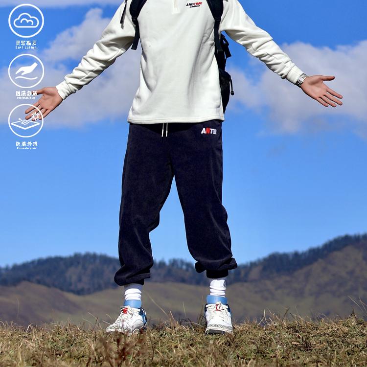 ANDTIME秋冬新款运动跑步摇粒绒立领套头衫男拉链热身服训练上衣