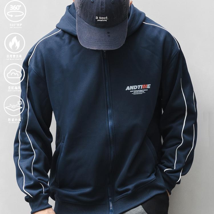 andtime正品切割连帽外套