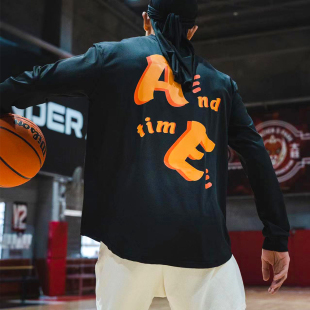 美式 男速干ANDTIME紧身t恤篮球运动训练跑步上衣投篮服潮 高弹长袖