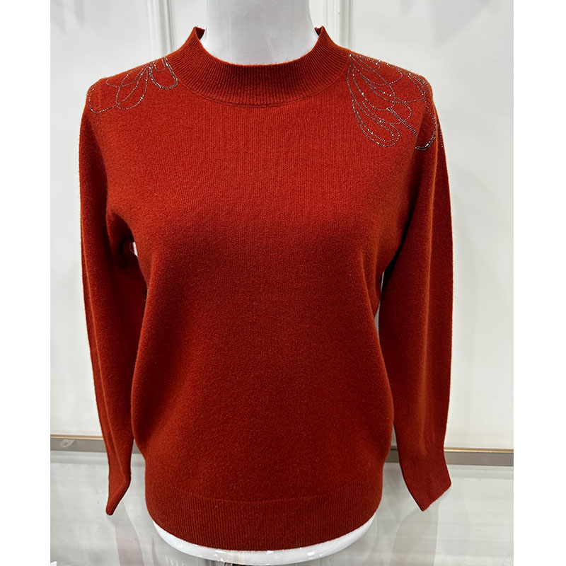 100纯羊毛衫女妈妈装毛衣打底衫