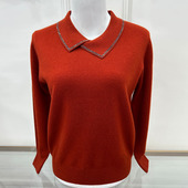 50多岁妈妈洋气上衣中老年时尚 女装 毛衣年轻婆婆妈早秋打底羊毛衫