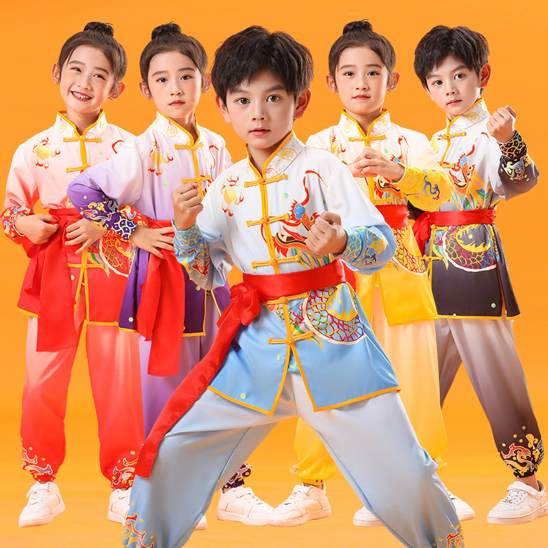 儿童武术套路专业比赛五步拳演出服中国功夫训练团体太极表演服装