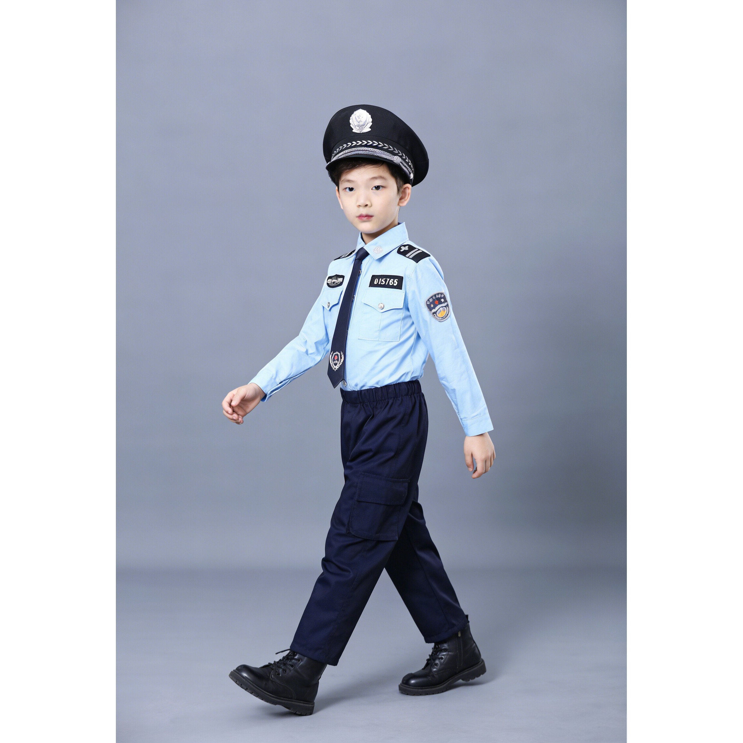 儿童警察服男女童制服套装幼儿园角色扮演小交警表演服