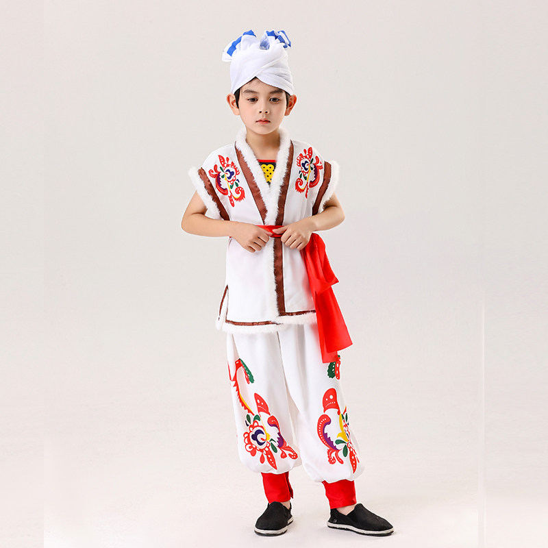 2026新款安塞腰鼓服儿童陕北民族服装男女小学生秧歌演出服表演服