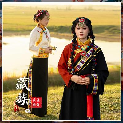 藏族女藏式裹裙舞蹈演出服