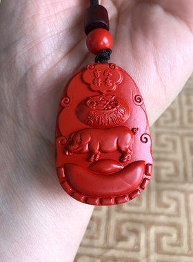 生肖猪玉佩项链嫣芝美玉钥匙扣