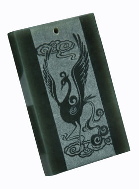 朱雀天然和田玉四神兽证书吊坠