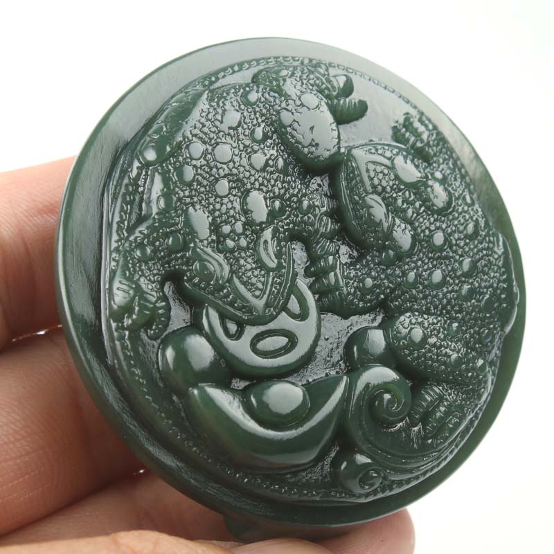 双金蟾皮带扣天然和田青玉三足金蟾玉扣腰扣送证书