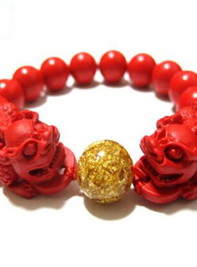 台湾原色帝王红佛珠手链送证书