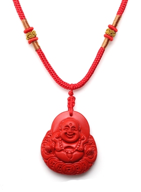 大肚佛台湾原色帝王红证书吊坠