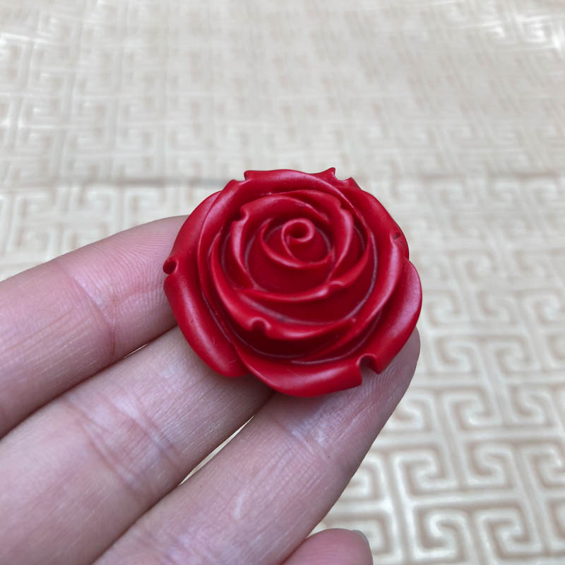 台湾天然朱砂玫瑰吊坠花朵招财男女项链挂件送证书