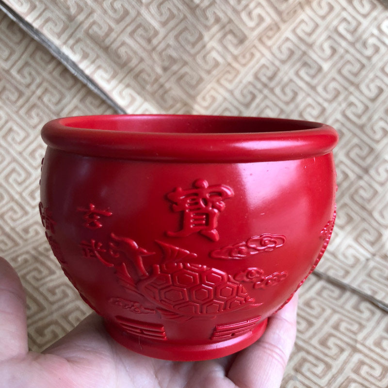 红朱砂神兽供奉玄武白虎摆件