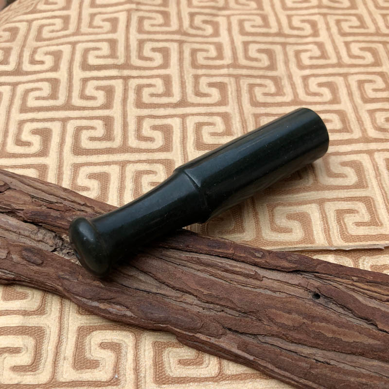 嫣芝美玉青玉煙嘴長款把玩