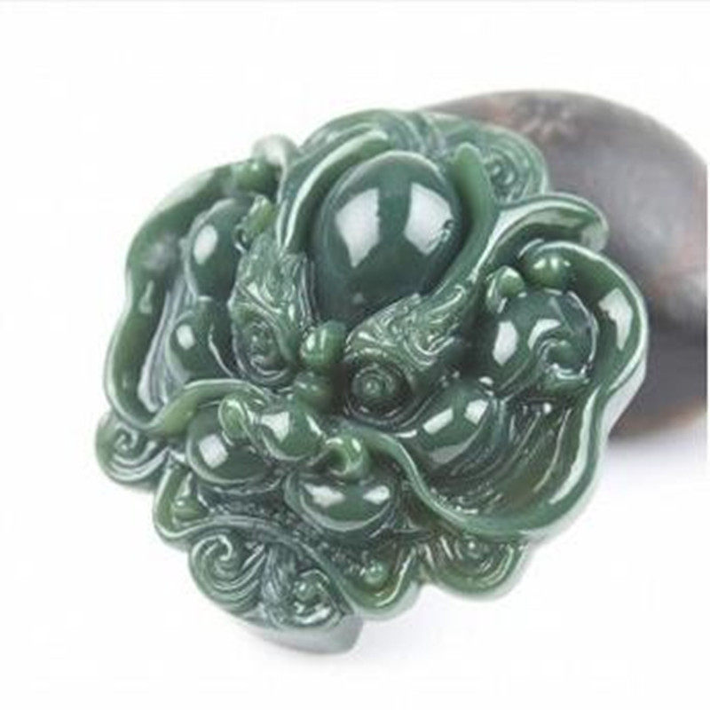 龙头皮带扣天然和田青玉腰扣生肖皮带扣玉扣送证书
