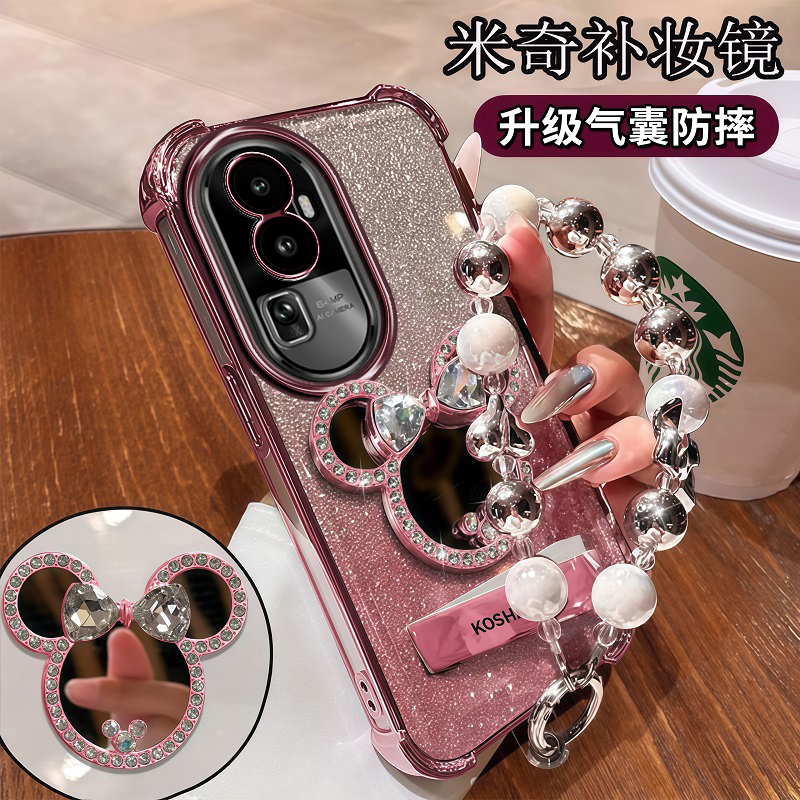 OPPOReno10Pro星赖版手机壳全包边镜头膜PHV110简约小众5G四角气囊防摔ins高颜值带手链oppo时尚个性Reno可爱