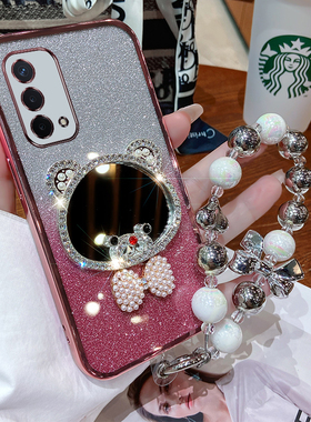 oppoA93手机壳oppo保护套A93硅胶5G版全包opa防摔oppa软壳0p0pa女oop0a935g外壳0pp0带镜子opooa可爱新款闪粉